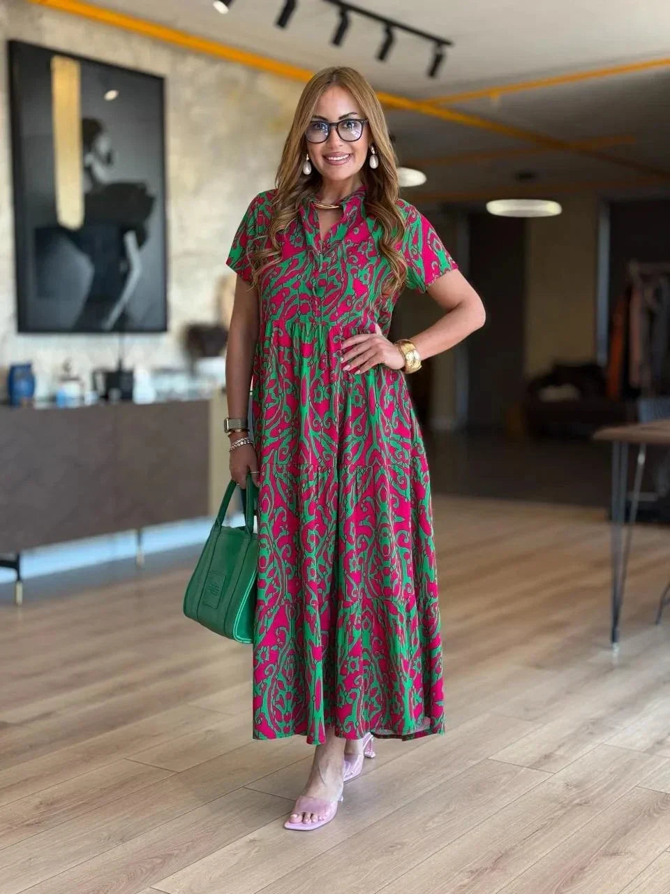 Jubilee – Locker Geschnittenes A-Linien-Kleid Mit Drucken