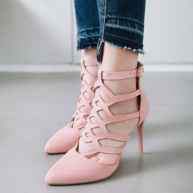 Emma – Hochhackige Cutout-Römerschuhe