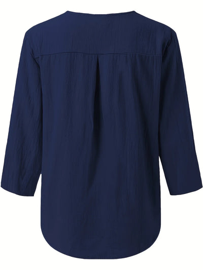 Mykaela – Lässige Bluse Aus Baumwolle Und Leinen