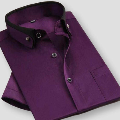 Velinda - Dual Tone Stilvolles Kurzarmhemd für Herren