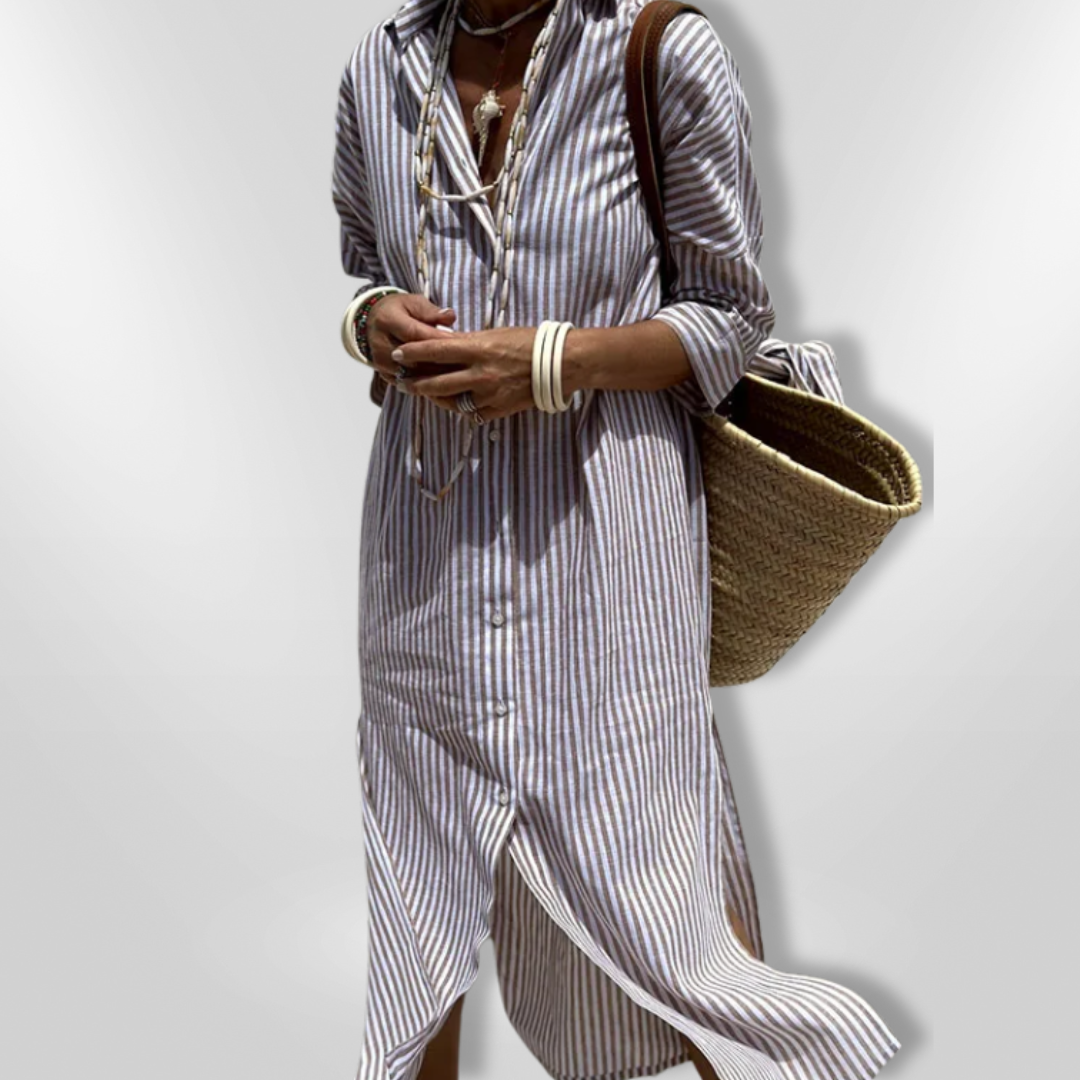 Greta | Gestreiftes Hemdkleid