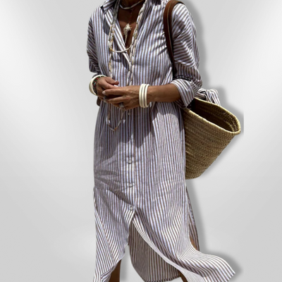 Greta | Gestreiftes Hemdkleid