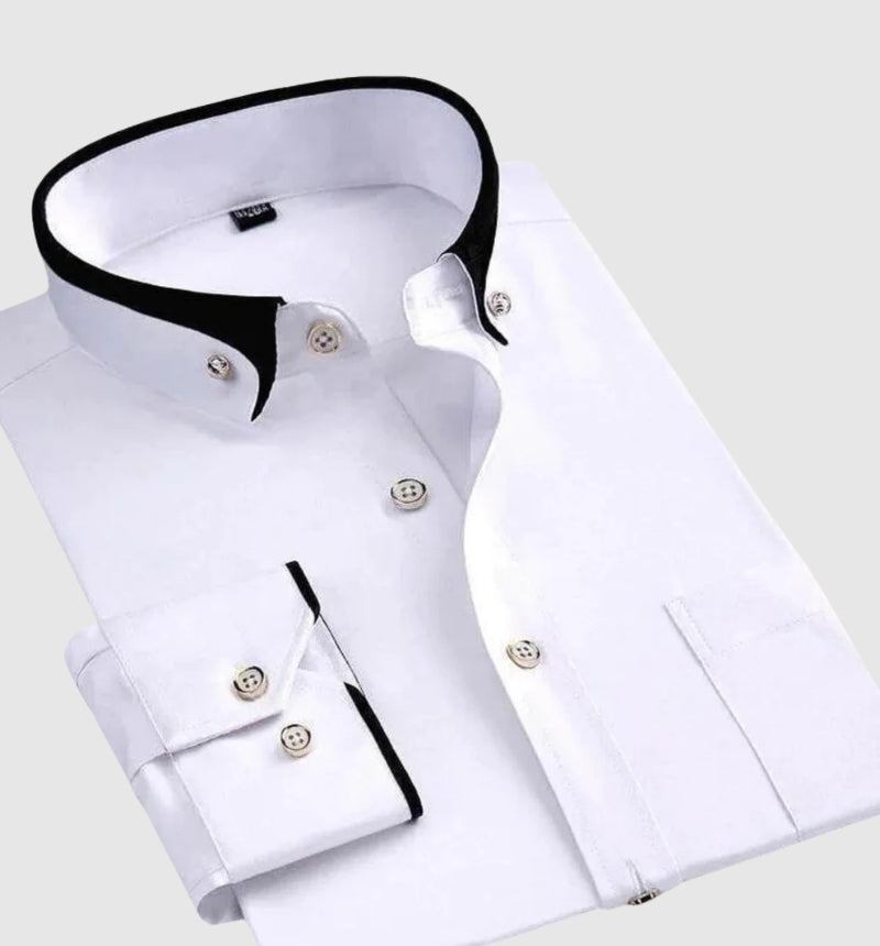 Herren Stilvolles Button Down Hemd | Langarm