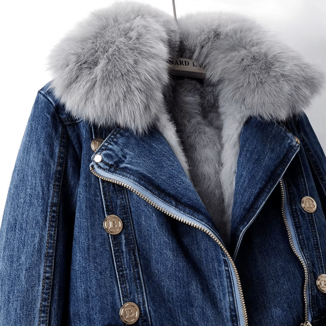 Sophia | Elegance Denim & Pelz Jacke