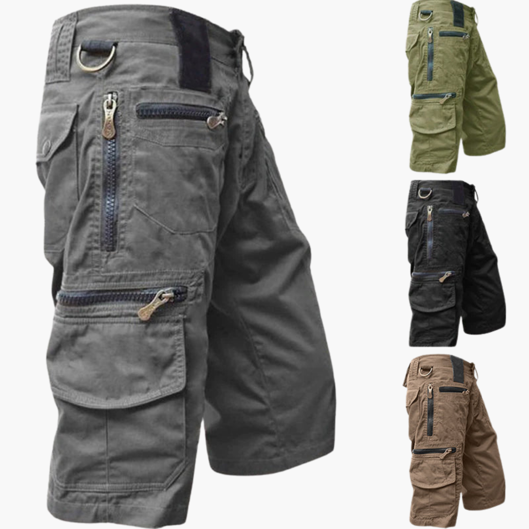 Herren knielange Cargo-Shorts mit mehreren Taschen und Gürtelschlaufen