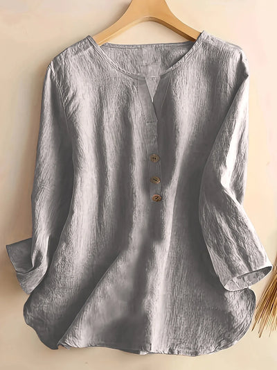 Mykaela – Lässige Bluse Aus Baumwolle Und Leinen