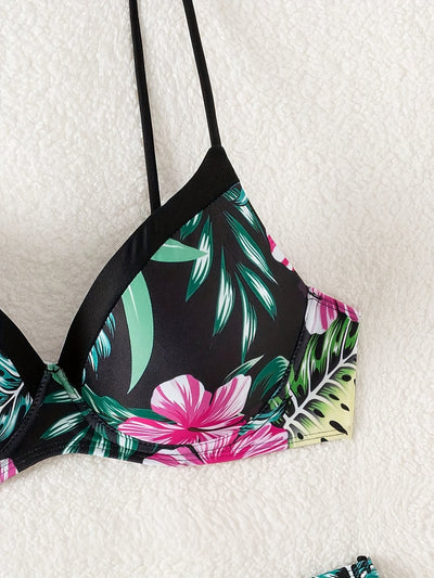 Fiora | Bikini mit Stützstäbchen und tropischem Blumenmuster für den Sommer