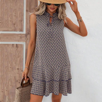 Lenora – Lässiges Minikleid Mit Bohemian Drucken Und Rüschen