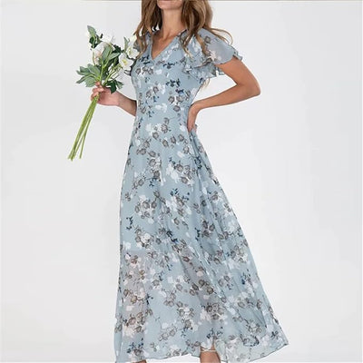 Kaylee | Maxi-Kleid mit Floral-Design und Flatterärmeln