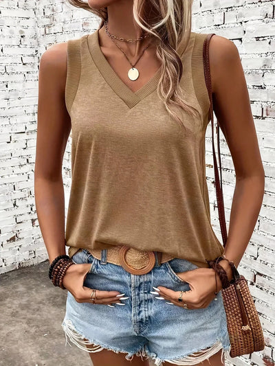 Analia – Atmungsaktives Oberteil Mit V-Ausschnitt Und Ohne Ärmel