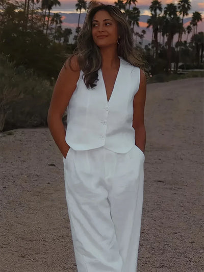 Jorja – Elegantes ärmelloses Zweiteiler Outfit-Set