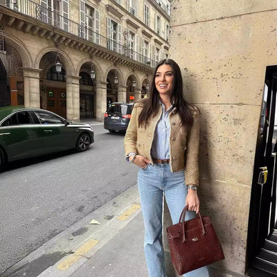 Jade - Wollener Langarm Kurzmantel Winterwärme