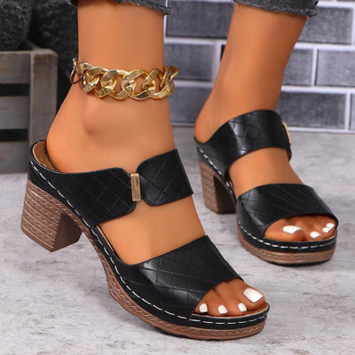 Chelsea – Hochhackige Hausschuhe Damen Mode Runde Zehen Sandalen Sommer