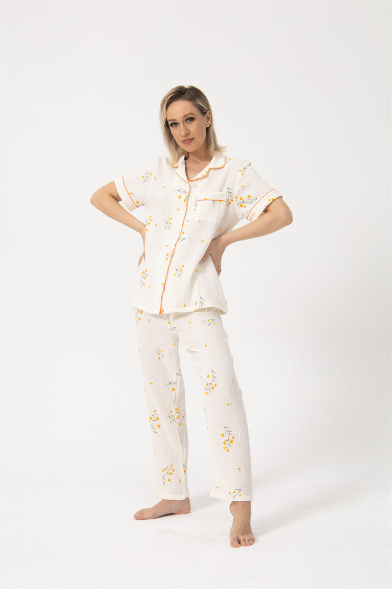 Sarah – Sommeranzug aus Baumwolle mit kurzen Ärmeln