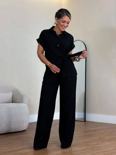 Lorie – Elegantes Zweiteiliges Set Mit Bindeband Vorne