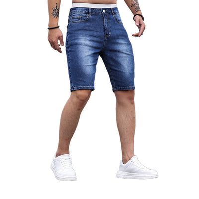 Nathan – Dreifarbige Stretch-Denim-Shorts