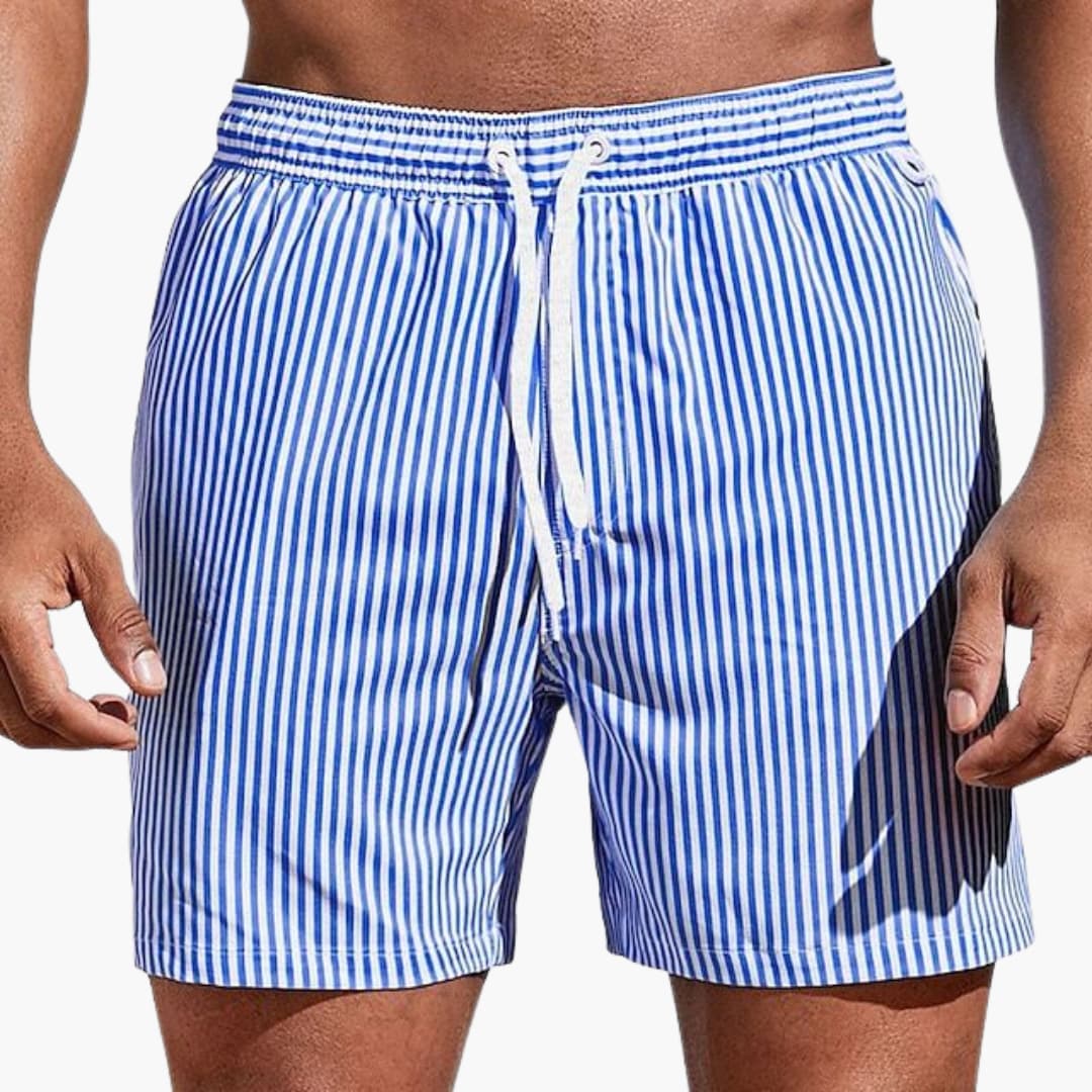 Herren Boardshorts mit Streifen und elastischem Bund
