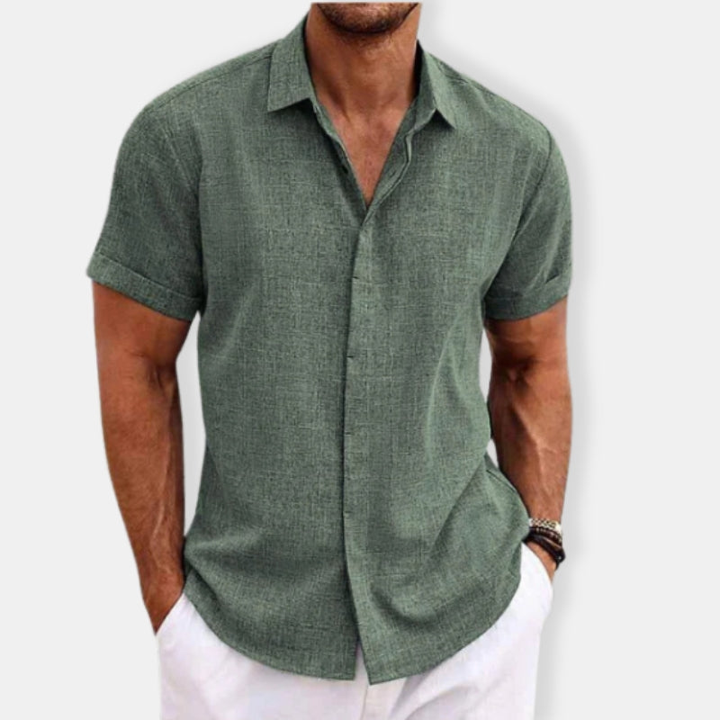 Herren Kurzärmeliges Knopf Daunen Hemd | Lässig