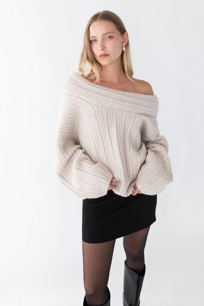 Noelle™ Off-Shoulder Strickpullover