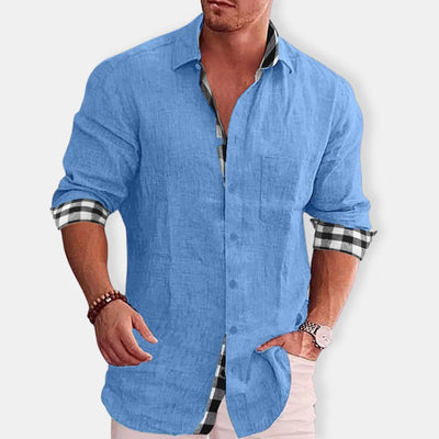 Herren Lässig Knopf Daunen Hemd | Langarm