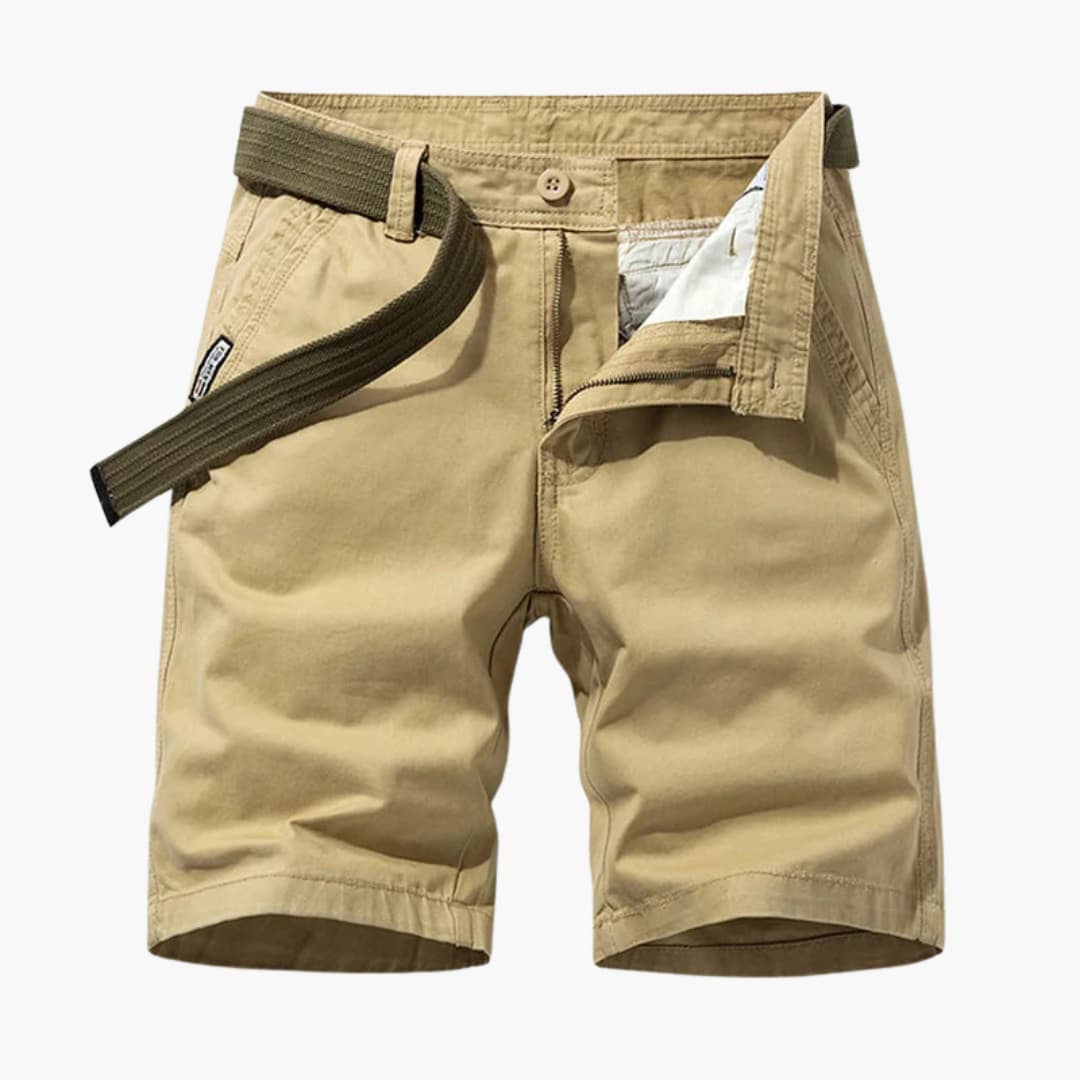 Herren-Cargo-Shorts aus Mischgewebe mit verstellbarem Gürtel und Taschen