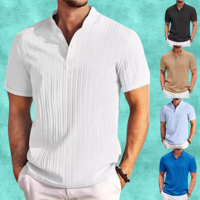 Tomasz – Lässiges Leinenhemd Mit Streifen Und Knöpfen