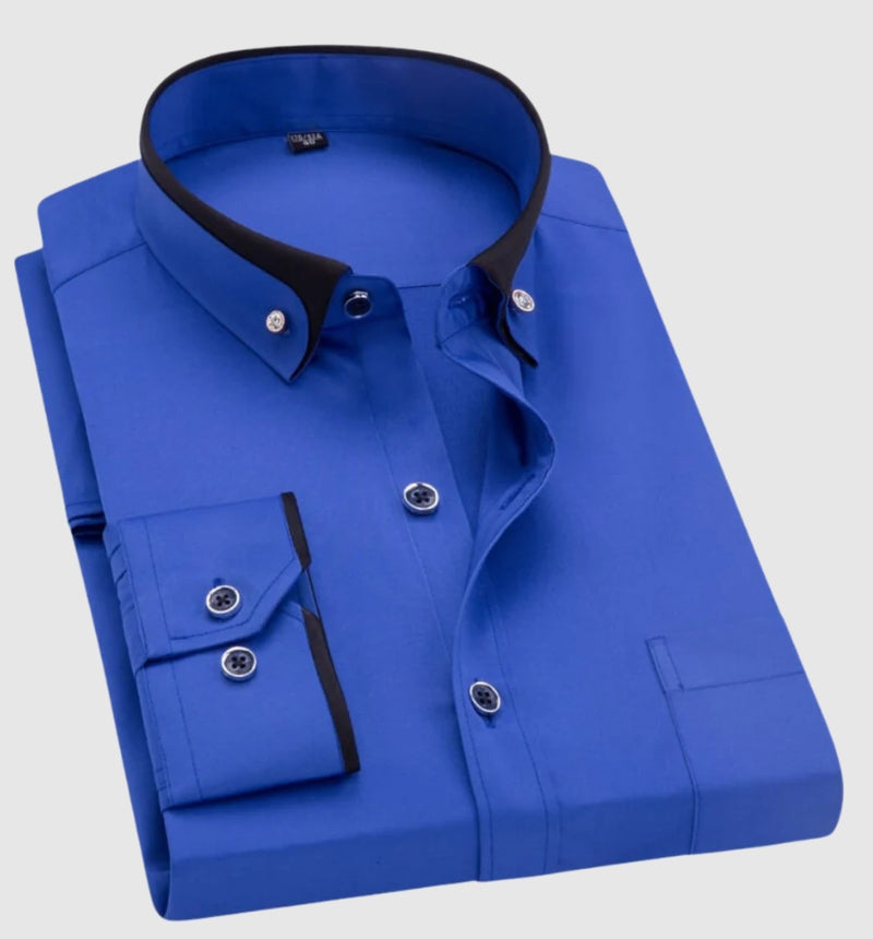 Herren Stilvolles Button Down Hemd | Langarm