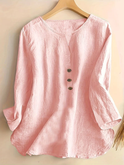 Mykaela – Lässige Bluse Aus Baumwolle Und Leinen