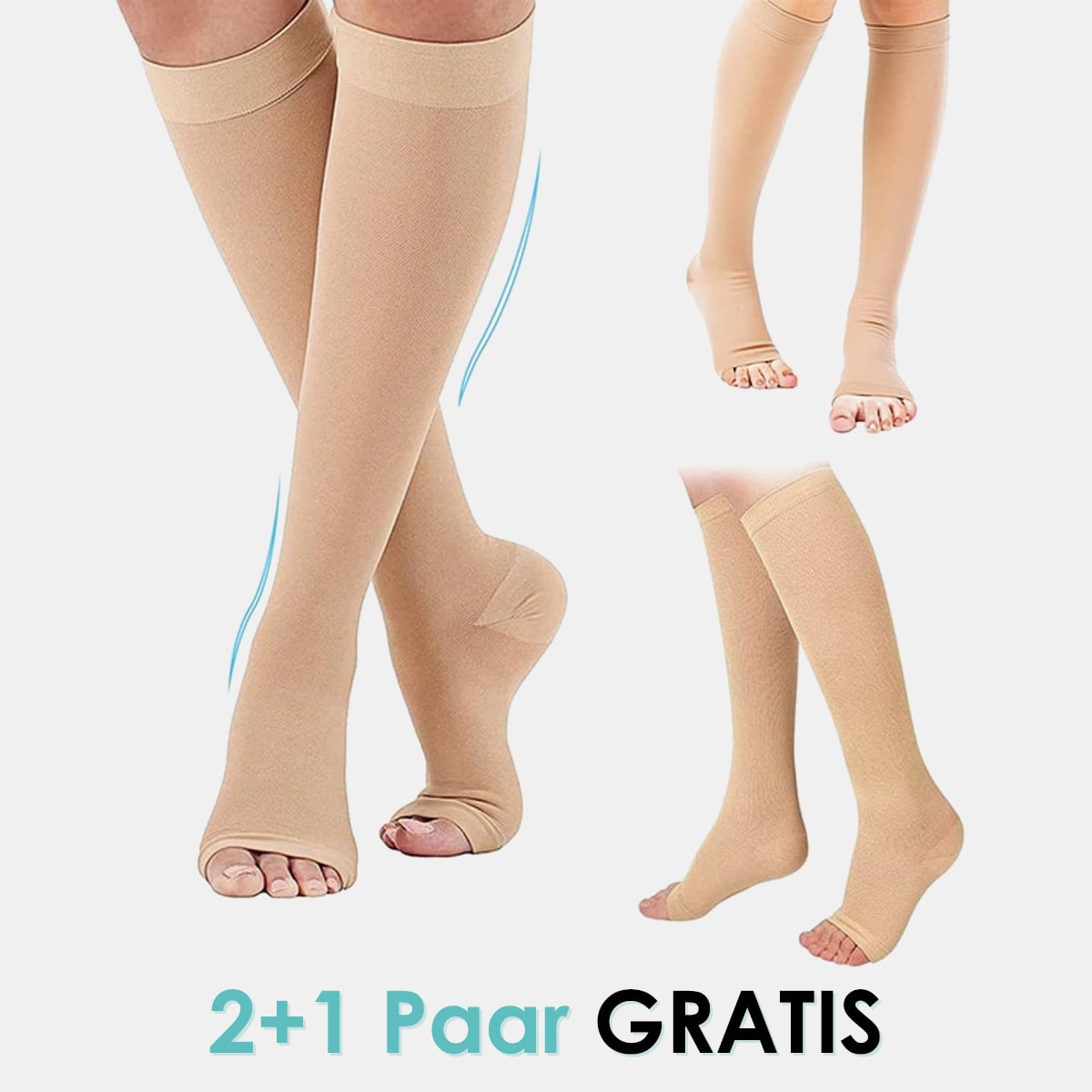 VitalEase™ Kompressionsstrümpfe mit offener Spitze