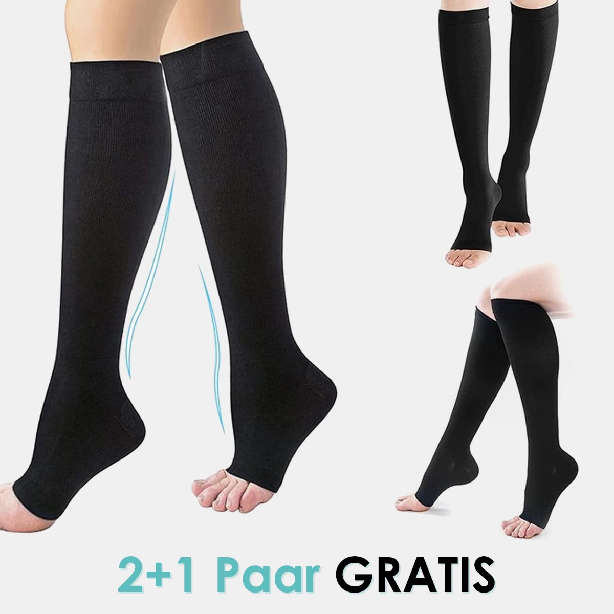 VitalEase™ Kompressionsstrümpfe mit offener Spitze