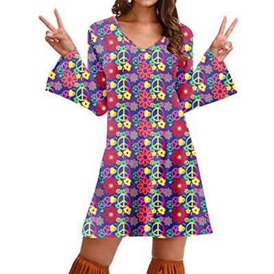 Susan – Hippie Kleid mit Druck