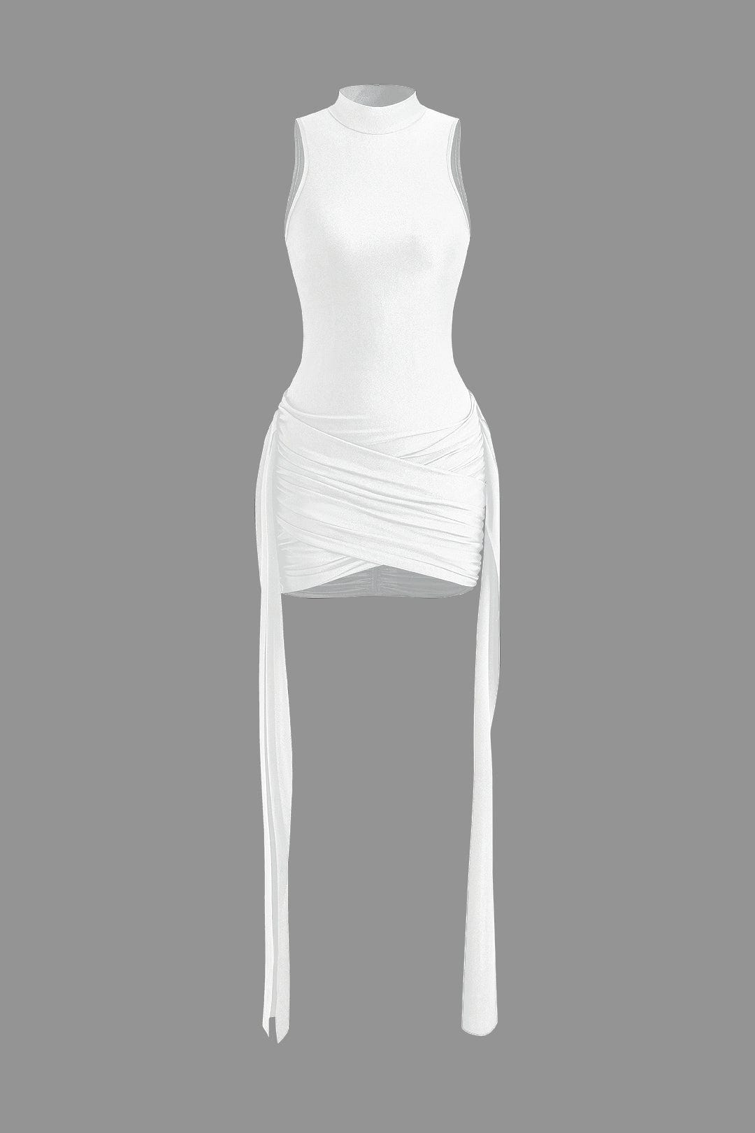 Vera | Elegantes High-Neck Bodycon Minikleid mit Drapierung