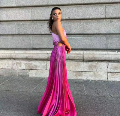 Melissa – Falten Kleid mit gradienten Farben