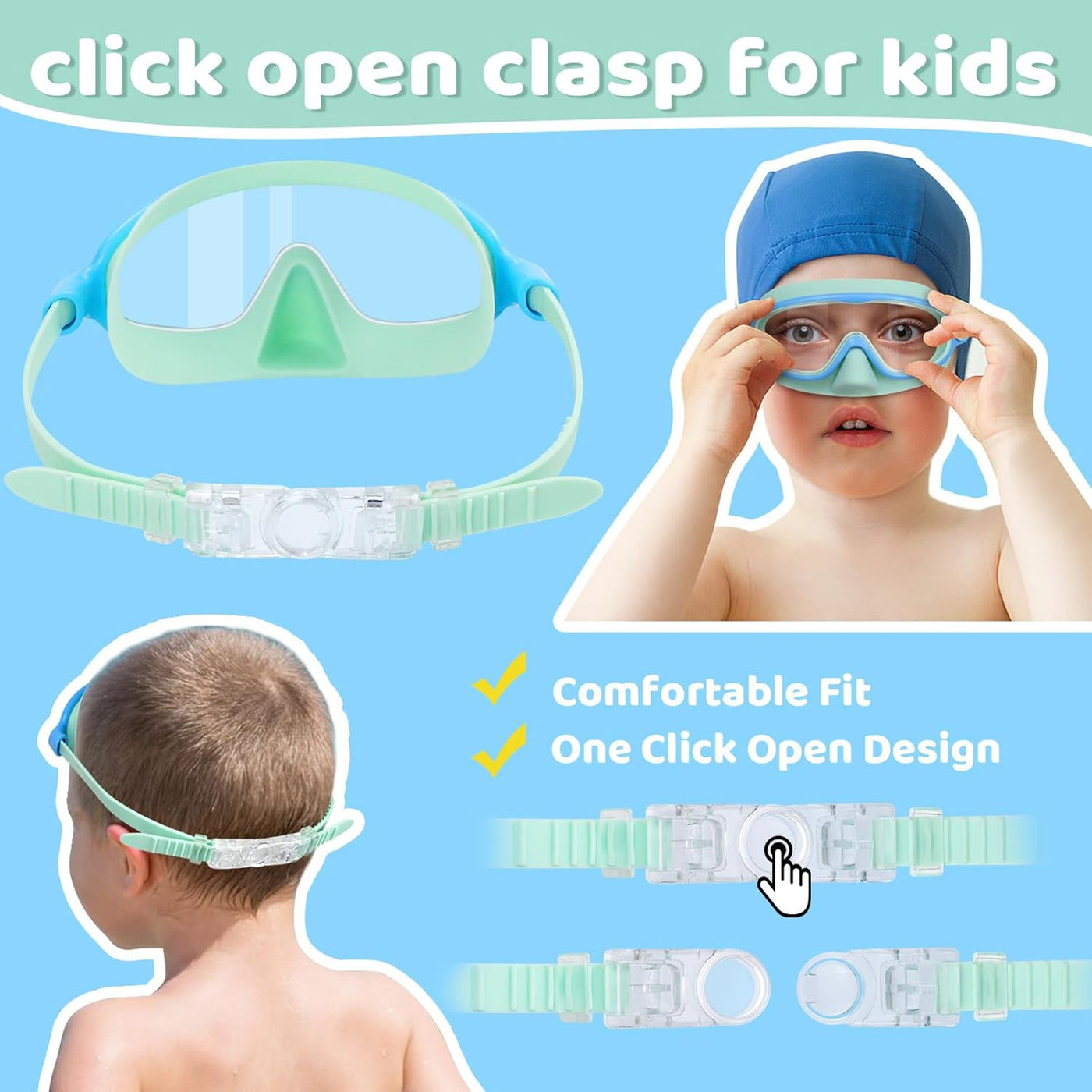 1+1 Gratis | AquaShield™ - HD-Großrahmen-Schwimmbrille für Kinder