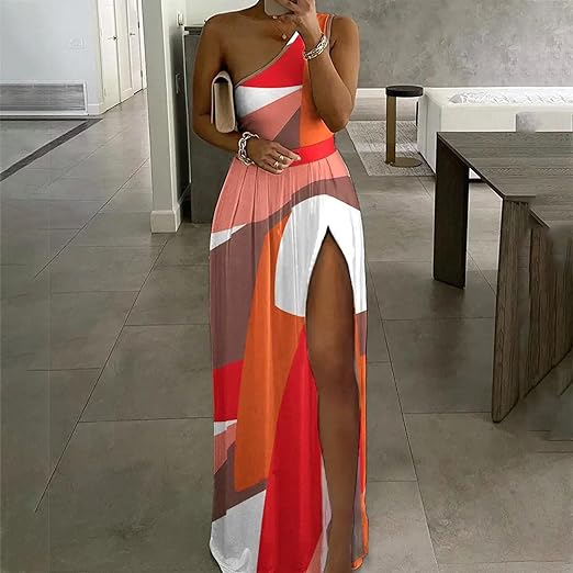 Heidi-Mode | One Shoulder Maxikleid