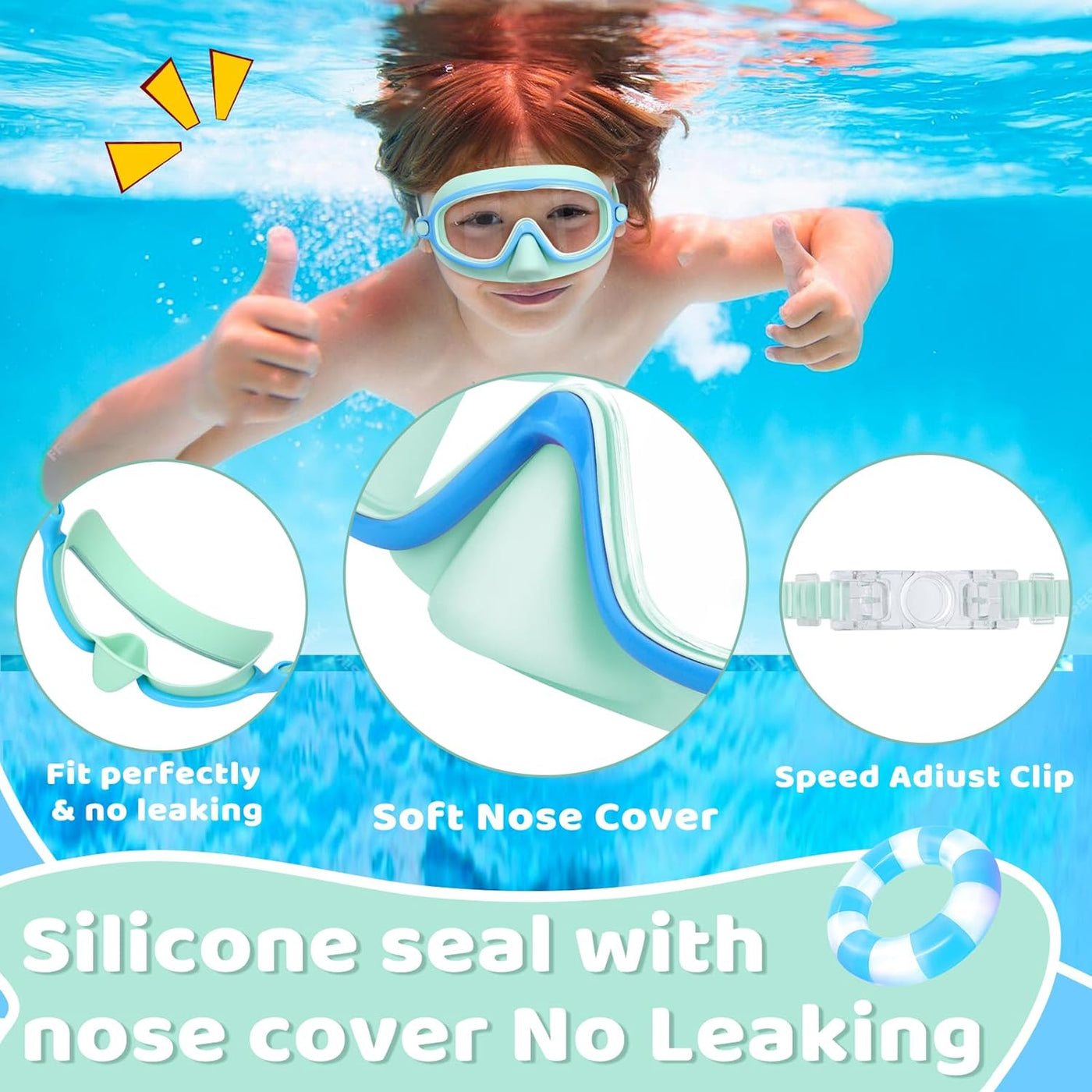 1+1 Gratis | AquaShield™ - HD-Großrahmen-Schwimmbrille für Kinder