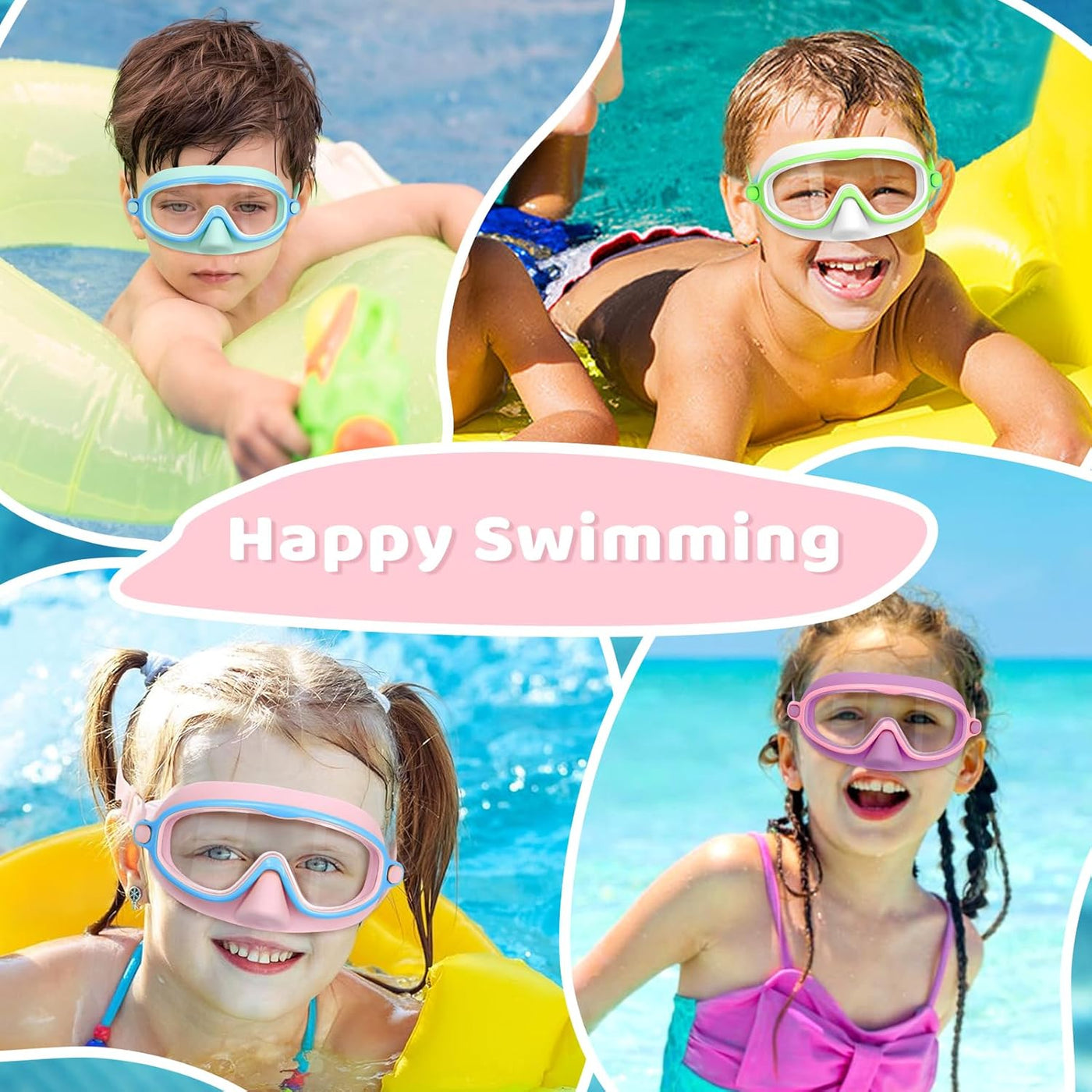 1+1 Gratis | AquaShield™ - HD-Großrahmen-Schwimmbrille für Kinder