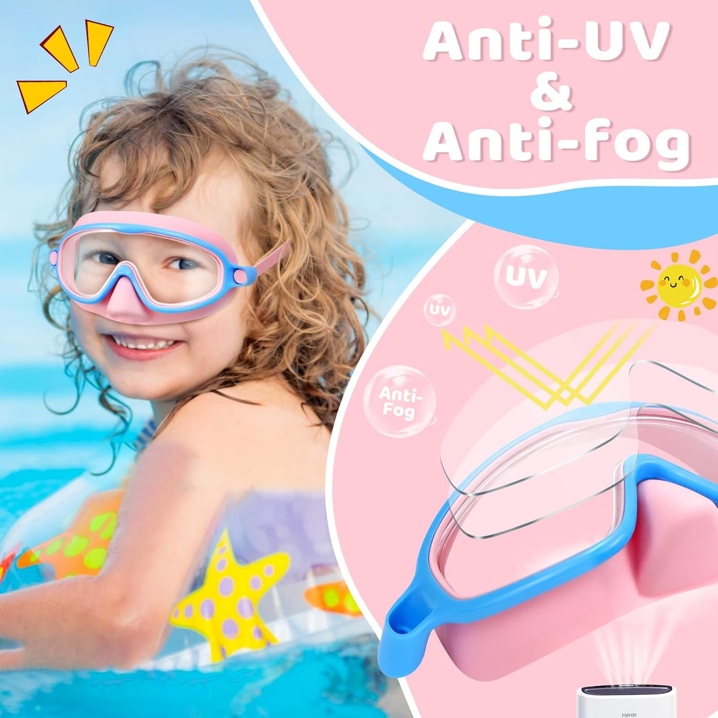 1+1 Gratis | AquaShield™ - HD-Großrahmen-Schwimmbrille für Kinder