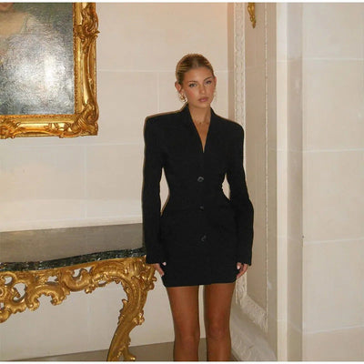 Valentina - Elegantes Damenkleid mit hoher Taille und V-Ausschnitt