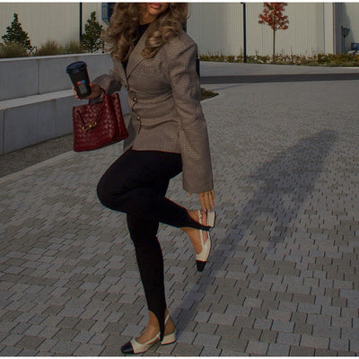 Athena - Figurbetonte Karo Jacke Maßgeschneiderter Stil