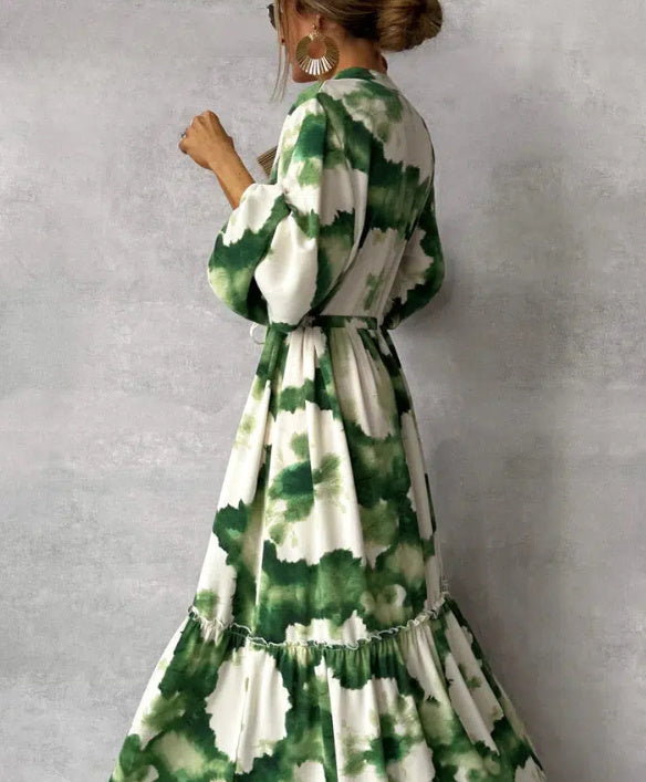 Damen Boho Maxikleid mit V-Ausschnitt – Elegantes Freizeitkleid für Alltag und besondere Anlässe