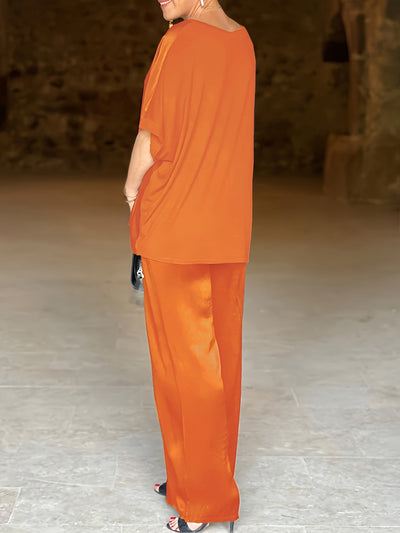 Ashlee - Elegantes Zweiteiliges Satz Mit Kurzen Ärmeln