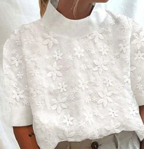 Kathryn – Modischer Damenpullover mit Blumenstickerei