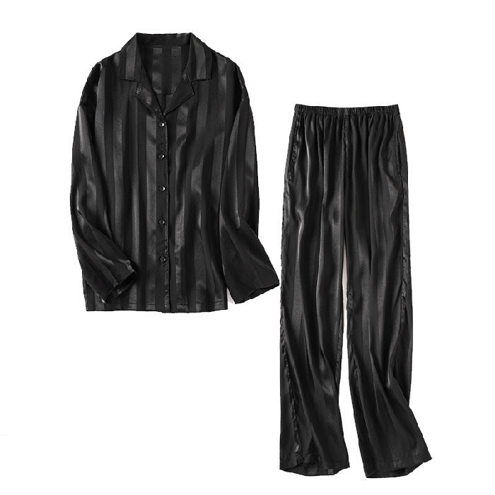 Kelly – Lockere Damen-Pyjamas aus veganer Seide mit langen Ärmeln