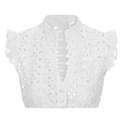 Damen Oktoberfest Kurzarm Bluse Dirndl | mit Stehkragen