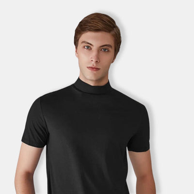 Herren Sommer Stehkragen T-Shirt | Slim Fit