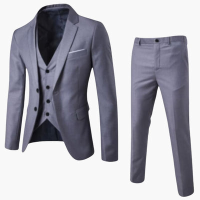 Herren Anzug dreiteilig mit Ein-Knopf Blazer und Weste