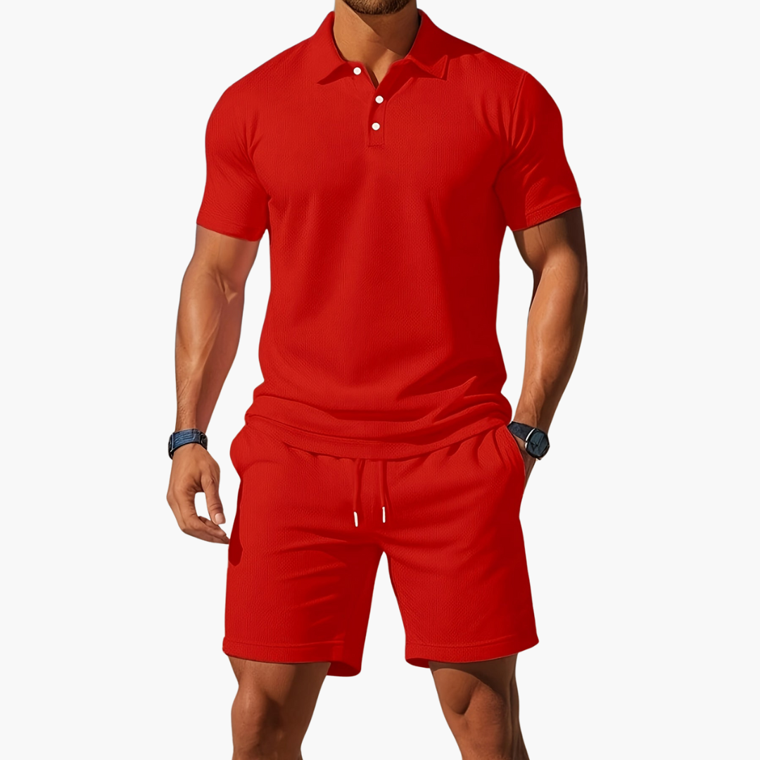 Leichtes Sommer Polo Set Herren - Kurzarmshirt & passende Shorts