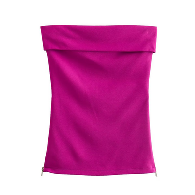 Persephone - Anliegendes Top mit markantem Reißverschluss