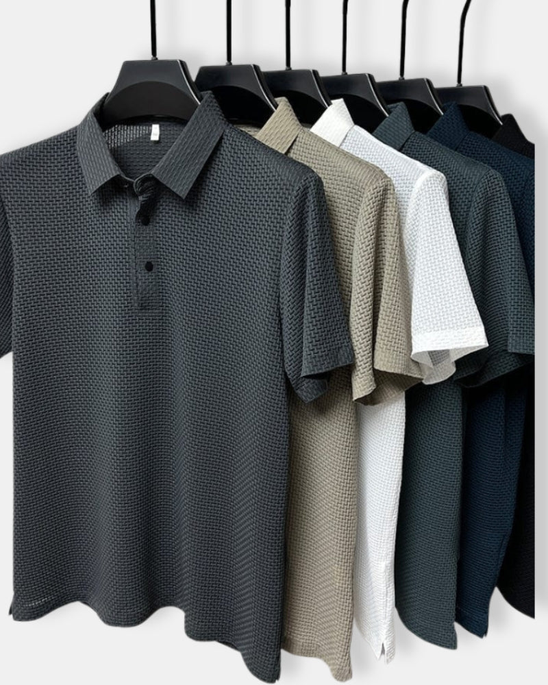 Herren Atmungsaktives Texturiertes Polo Hemd | Kurzarm